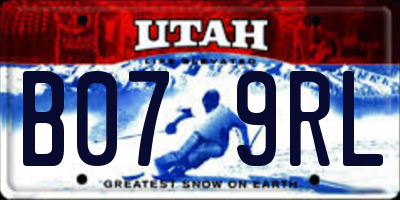 UT license plate B079RL