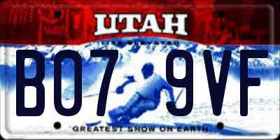 UT license plate B079VF