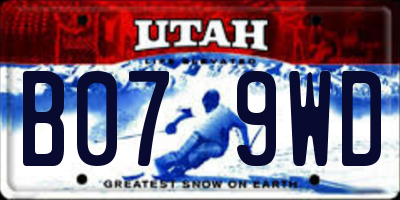 UT license plate B079WD