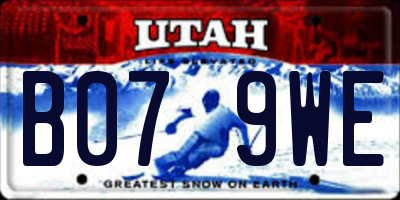 UT license plate B079WE
