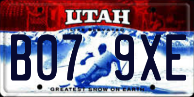 UT license plate B079XE