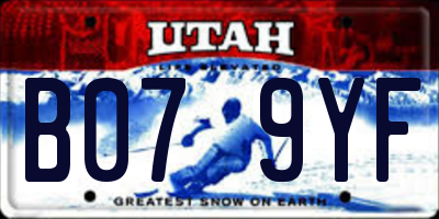 UT license plate B079YF