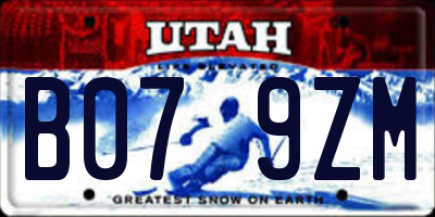 UT license plate B079ZM