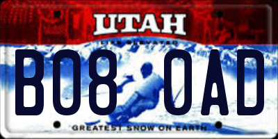 UT license plate B080AD