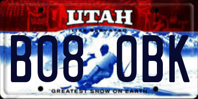UT license plate B080BK