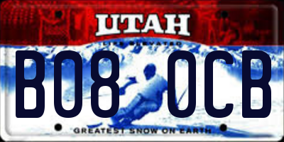 UT license plate B080CB