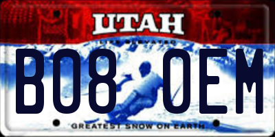 UT license plate B080EM
