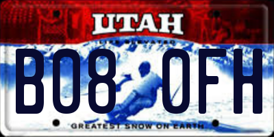 UT license plate B080FH