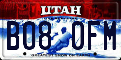 UT license plate B080FM