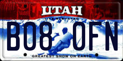 UT license plate B080FN