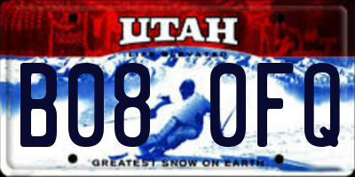 UT license plate B080FQ