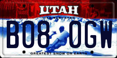 UT license plate B080GW