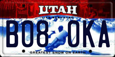 UT license plate B080KA