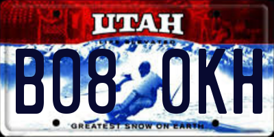 UT license plate B080KH