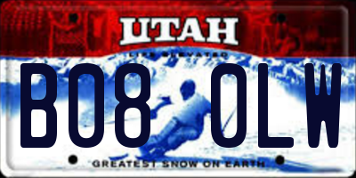 UT license plate B080LW