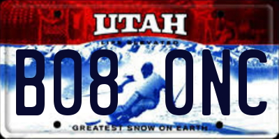UT license plate B080NC