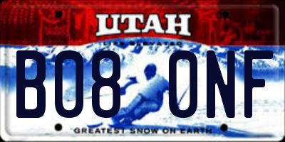 UT license plate B080NF