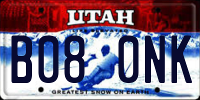 UT license plate B080NK