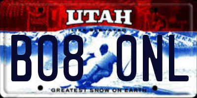 UT license plate B080NL
