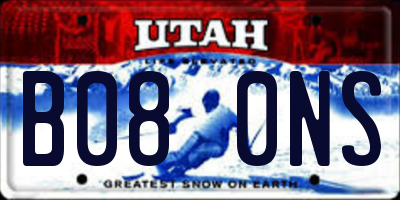 UT license plate B080NS