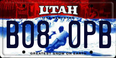 UT license plate B080PB