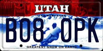UT license plate B080PK