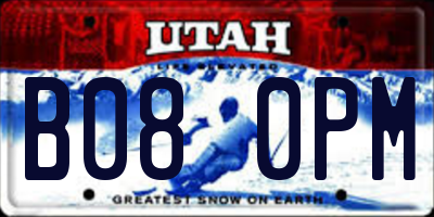 UT license plate B080PM