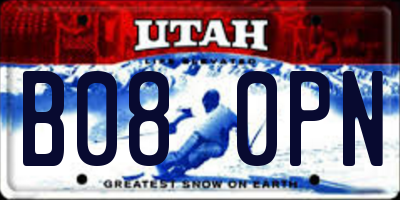 UT license plate B080PN