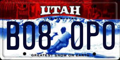 UT license plate B080PO