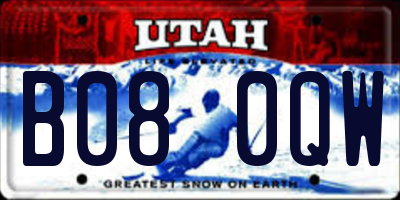UT license plate B080QW