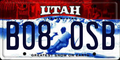 UT license plate B080SB