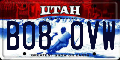 UT license plate B080VW