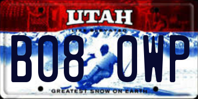 UT license plate B080WP