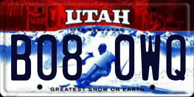UT license plate B080WQ