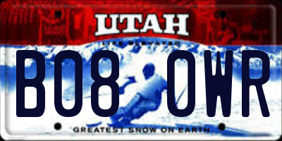 UT license plate B080WR