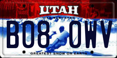 UT license plate B080WV