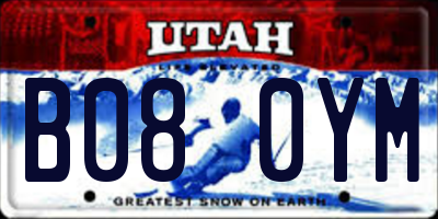 UT license plate B080YM