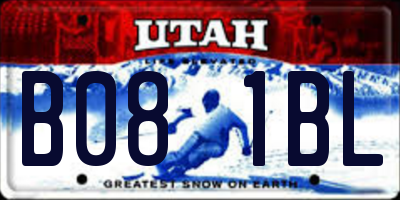 UT license plate B081BL
