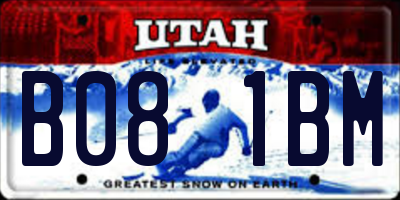 UT license plate B081BM
