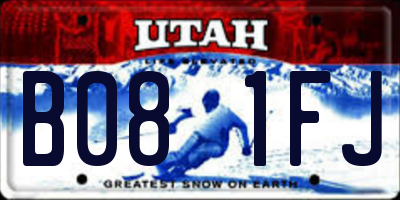 UT license plate B081FJ