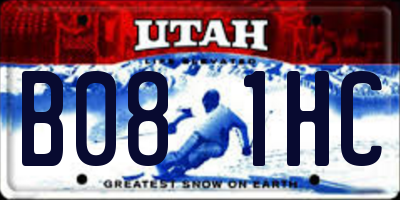 UT license plate B081HC