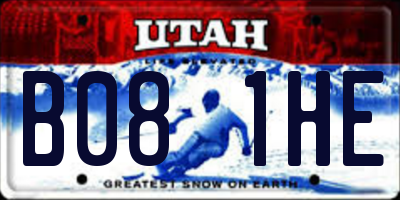 UT license plate B081HE