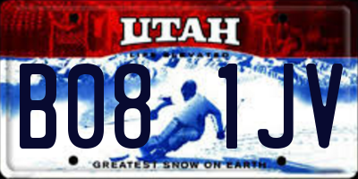 UT license plate B081JV
