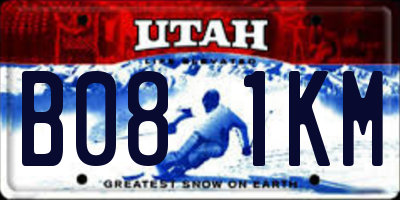 UT license plate B081KM
