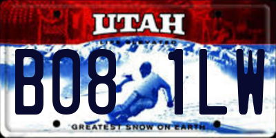 UT license plate B081LW