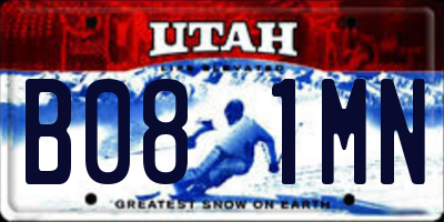 UT license plate B081MN