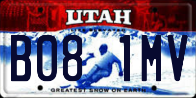 UT license plate B081MV