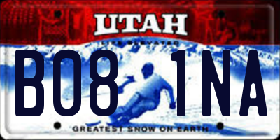 UT license plate B081NA