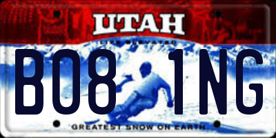 UT license plate B081NG