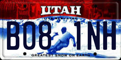 UT license plate B081NH